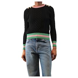 Schwarzer Wollpullover mit Zopfmuster - size XS - Gucci