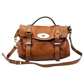 Borsa satchel 2 vie Alexa in pelle marrone - Mulberry