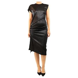 Paco Rabanne Vestido midi de lurex negro - talla UK 10