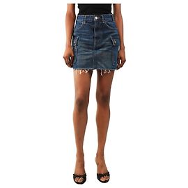 Céline Minifalda cargo de denim azul - size UK 6
