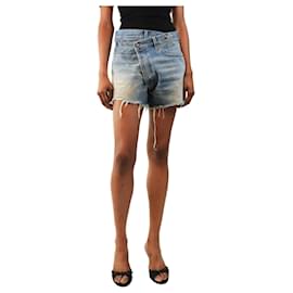 Turner blue SS24 aged cross over shorts - size UK 6 - R13