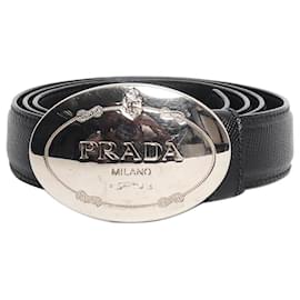 Logo-Gürtel aus schwarzem Saffiano-Leder - Prada