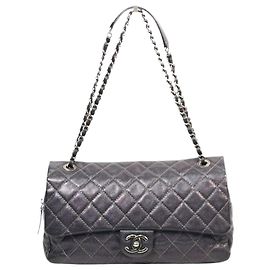 Chanel Borsa a tracolla Shiva Single Flap in caviar grigio scuro 2012