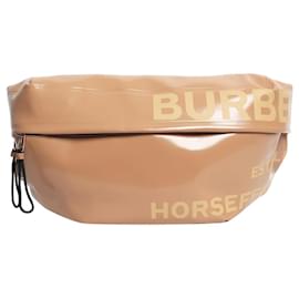 Burberry Große Gürteltasche aus braun beschichtetem Horseferry-Canvas
