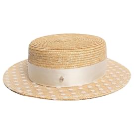 Cappello di paglia ricamato naturale - Maison Michel