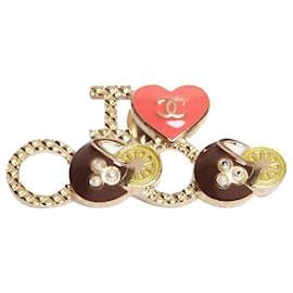 Chanel Broche pin motif Gold I Love Coco