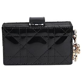 Tarjetero Lady Dior de charol negro