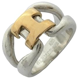 Anello Hermès History in argento e oro giallo