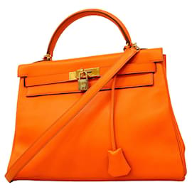 Hermès Borsa Hermes Kelly 32 in Swift Orange