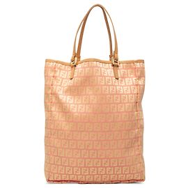 Fendi Vertical Tote aus Zucchino-Canvas in Rosa
