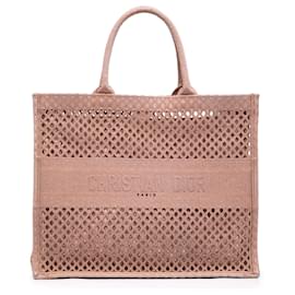 Dior Book Tote Large in mesh ricamato Rosa
