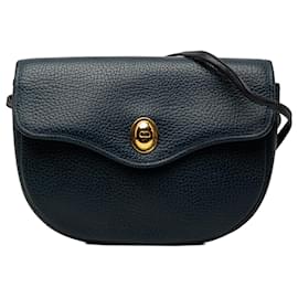 Dior Crossbody-Tasche aus blauem genarbtem Kalbsleder