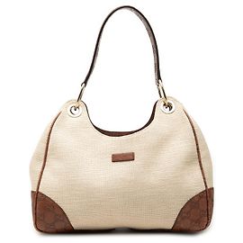 Gucci Beige Guccissima Trimmed Canvas Colbert Shoulder Bag