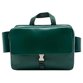 Borsa cintura convertibile Prada in pelle di vitello verde