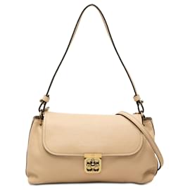 Borsa Satchel Elsie in pelle beige Chloé