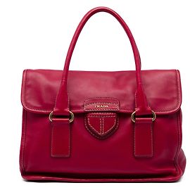 Prada City Handtasche aus rotem Kalbsleder