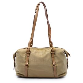 Borsa a tracolla Prada Beige Canvas Canapa Logo