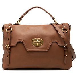Miu Miu Paloma Top Handle Bag aus braunem Cervo-Leder
