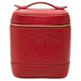 Borsa Vanity Chanel Red CC Caviar