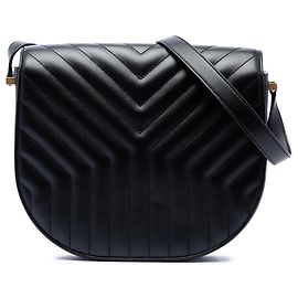 Saint Laurent Joan Crossbody aus gestepptem Kalbsleder in Schwarz Medium