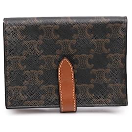 Céline Cartera compacta Celine Brown Triomphe de lona revestida
