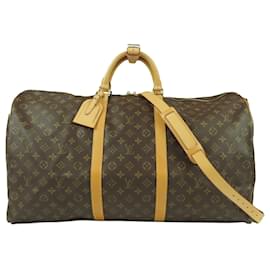 Louis Vuitton Brown Monogram Keepall Bandouliere 60