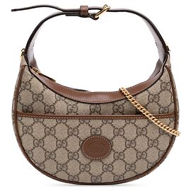 Borsa Mini GG Supreme Mezzaluna Gucci Beige
