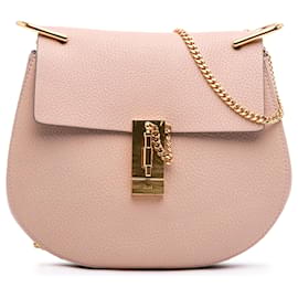 Chloé Drew Crossbody in pelle di vitello grana piccola rosa Small