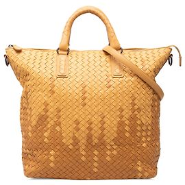 Tote convertible Bottega Veneta in Nappa Intrecciato bicolore marrone