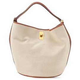 Céline Celine Brown Medium Canvas Bucket 16