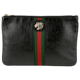 Gucci Clutch Raja Tiger Head in pelle nera