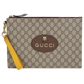 Clutch Gucci Neo Vintage Marrone Tela Rivestita