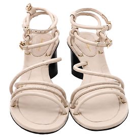 Sandali con cinturino Augusta di Salvatore Ferragamo in pelle bianca