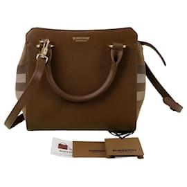 Borsa Mini Check Burberry Beige in Pelle