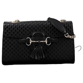 Gucci Borsa a tracolla Emily in pelle Microshima Nera