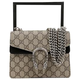 Gucci Mini Borsa a Tracolla Dionysus in Tela GG Supreme con Catena Nero