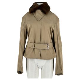 Nanushka Hemdjacke aus Baumwolle braun
