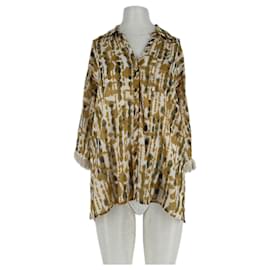 Autre Marque Gelbe gemusterte Bluse
