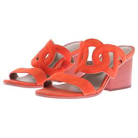 Sandalias Hermès Lipari 70 Naranja Ante