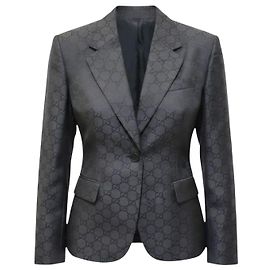 Gucci Chaqueta con estampado de logotipo negro