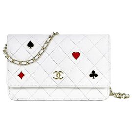 Chanel Portafoglio a Catena Classic Coco Casino Bianco