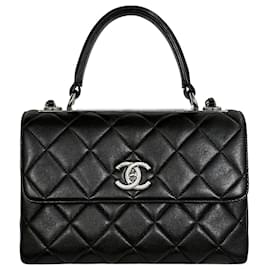 Borsa Trendy CC Small Nera Serie Argento in Pelle di Agnello - Chanel