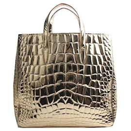 Große Tote Bag mit goldenem Wani-Spiegelmuster - Saint Laurent