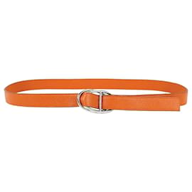 Cinto reversível Hermès 85 Laranja Prata