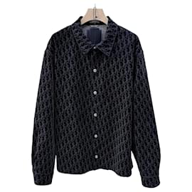 Giacca camicia in denim e velluto Oblique Nero - Dior