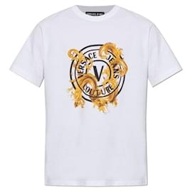 Versace Bedrucktes T-Shirt aus Baumwolljersey