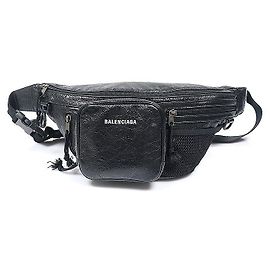Balenciaga Borsa a tracolla e cintura Explorer multi-zip in vitello Arena nero