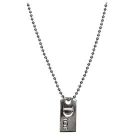 Dior Plate Necklace Silver Metal