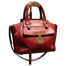 Giorgio Armani red leather handbag