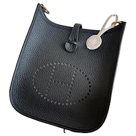 Mini borsa a tracolla Hermès in pelle nera